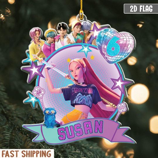 Personalized Name Huntrix Mira Christmas Ornament, Custom Kpop Demon Hunter Ornament, Custom KPDH Christmas Ornament, Saja Boys Ornament