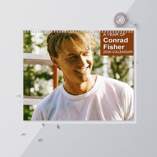 Conrad Fisher 2026 Calendar, The Summer I Turned Pretty Wall Calendar, Christopher Briney Gift, Cozy Wall Decor, Fan Art Calendar