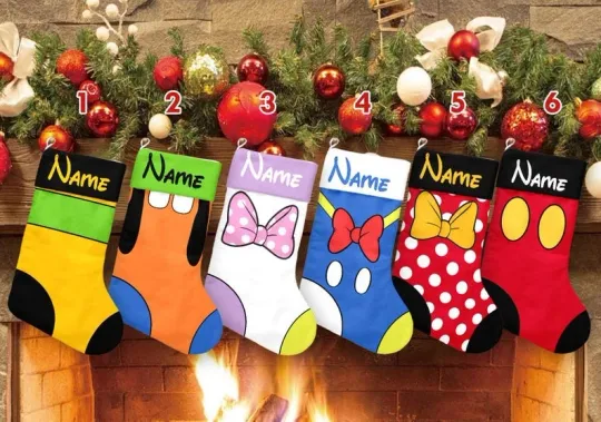 Discover Personalized Mickey And Friends Costume Christmas Gift Festive Winter Stocking