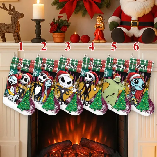 Personalized The Nightmare Before Christmas Merry And Bright Xmas Stocking