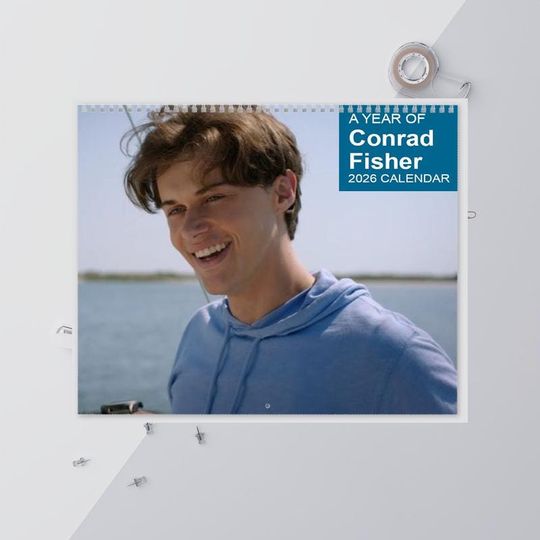 Conrad Fisher 2026 Calendar, The Summer I Turned Pretty Wall Calendar, Christopher Briney Gift, Cozy Wall Decor, Fan Art Calendar