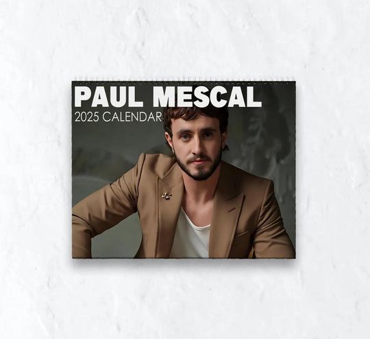 Paul Mescal Photo Calendar 2026, Aesthetic Actor Wall Calendar, Celebrity Home Office Decor, Unique New Year Fan Gift