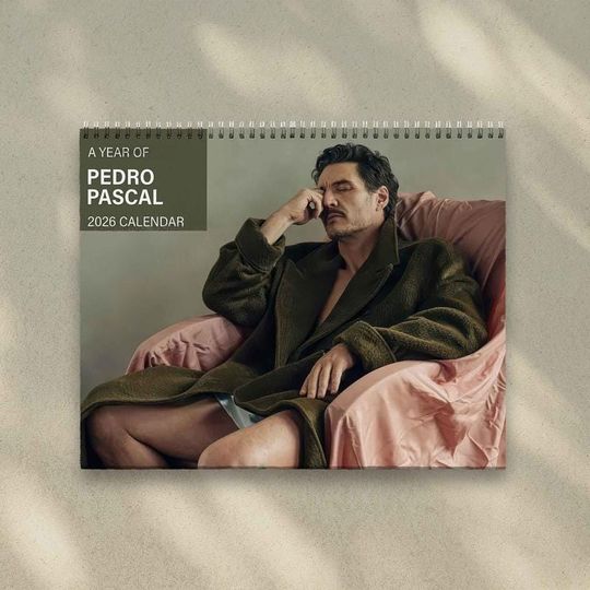 Discover Pedro Pascal Photo Calendar 2026, Joel Miller Actor Inspired Fan Art Calendar, Aesthetic Wall & Office Decor Gift, Gift for Her