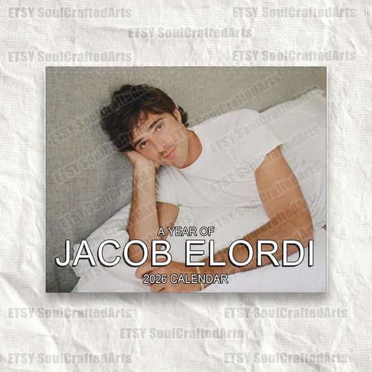 Discover Jacob Elordi 2026 Aesthetic Calendar, Romantic Actor Photo Wall Calendar, Celebrity Fan Gift, Soft Boy Monthly Planner