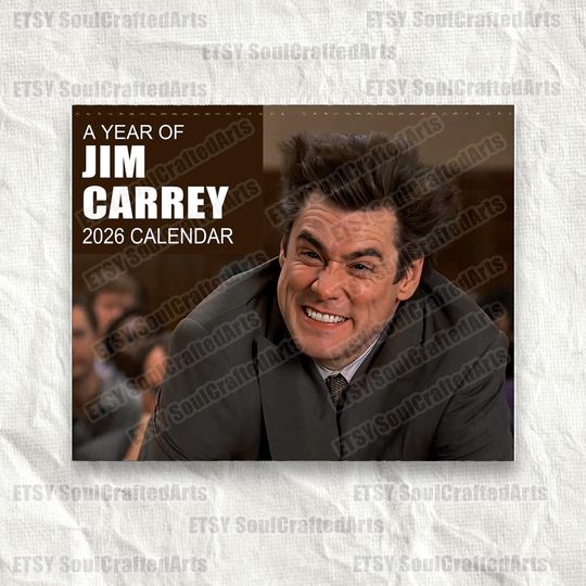Discover A Year of Jim Carrey 2026 Calendar  Movie Poster Wall Calendar, Unique Christmas Gift for Fans & Film Collectors