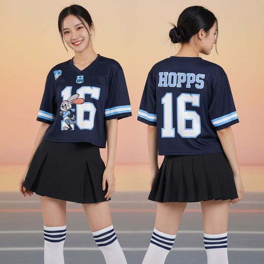 Discover Cute Judy Hopps 16 Bunny Police All-over Print Crop Top Baseball, Zootopia Football Jersey, Disney Zootopia Crop Top, Disney Baseball Jersey