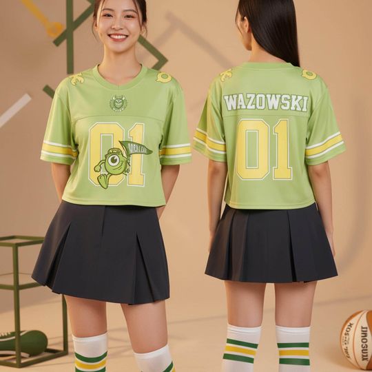 Discover Funny Mike Oozma Kappa All-over Print Crop Top Baseball, Pixar Monsters University Crop Top, Disney Monsters University Football Jersey