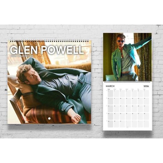 Discover Glen Powell 2026 Calendar, Celebrity Crush Monthly Planner, Twisters Movie Fan Gift, Funny Wall Calendar for Friends, Holiday Gift Idea