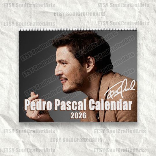Discover 2026 Pedro Pascal Calendar, Funny Celebrity Wall Poster, Pedro Pascal Fan Gift, Room Aesthetic Decor, Celebrity Collectible
