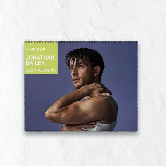 Jonathan Bailey 2026 Wall Calendar, Celebrity Fan Gift for Her, Funny Actor Planner, Celebrity Crush Merch, Holiday Home Office Decor