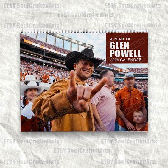 Discover 2026 Glen Powell Calendar, Celebrity Wall Planner, Funny Fan Collectible Gift, Glen Powell Merch, Room Aesthetic Decor