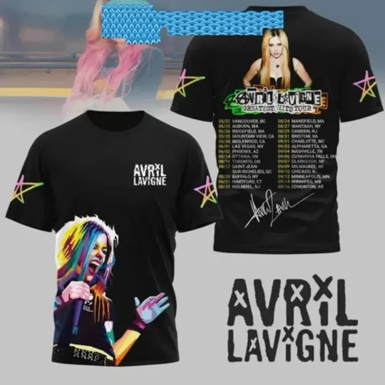 Avril Lavigne The Greatest Hits Tour 3D Shirt