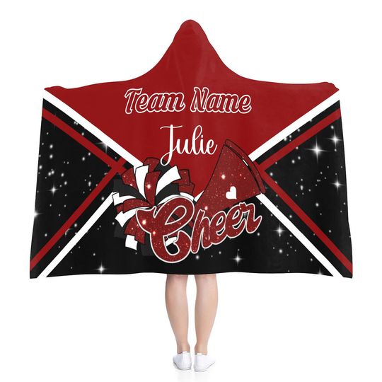 Custom Cheer Hooded Blanket with Name for Cheerleading Team Coach