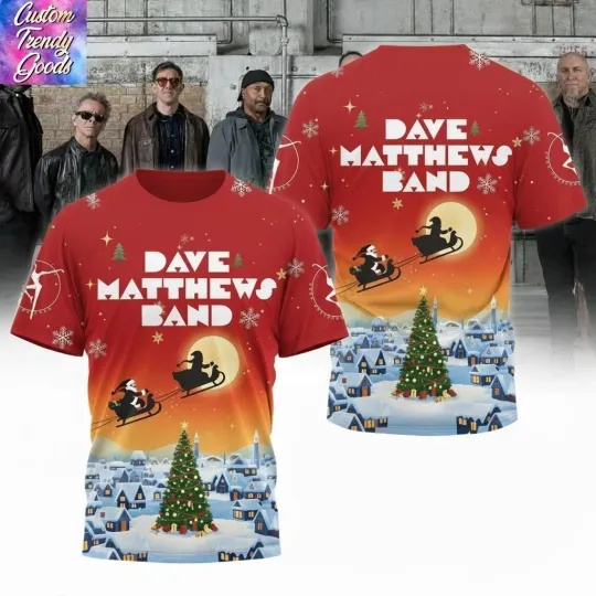 Discover Rare Merry Christmas Dave Matthews Band Gift T-Shirt 3D