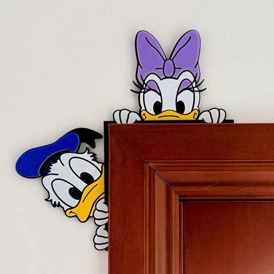 Donald & Daisy Door Corner Decoration | 3D Printed Home Decor | Door Frame Decoration