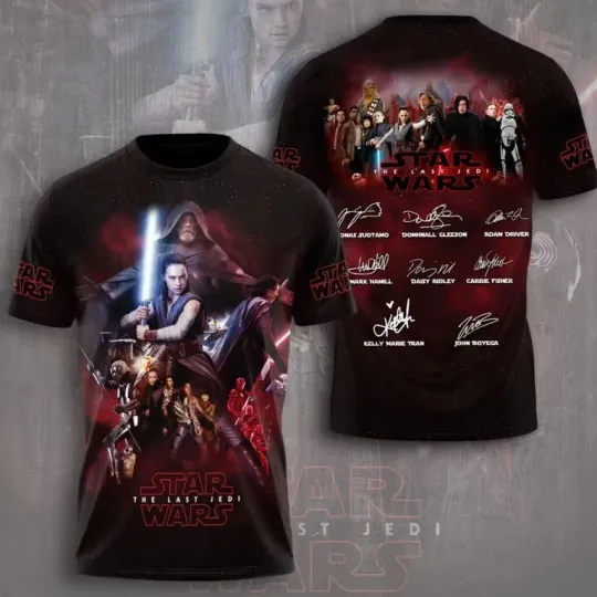 Star Wars 50th Anniversary Characters Signature T-shirt 3D Apparel