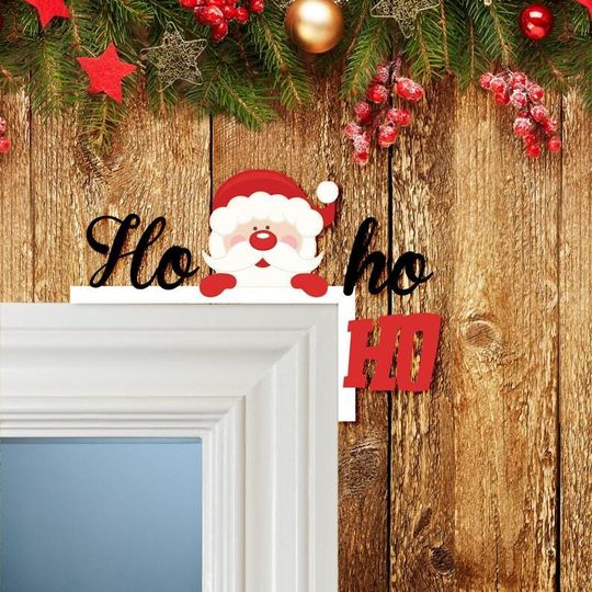 Discover Santa Ho Ho Ho Metal Door Corner Decor, Christmas Santa Door Sign, Festive Holiday Metal Wall Art, Cute Xmas Home Decor & Gift