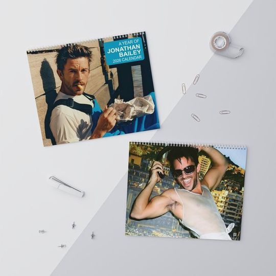 Jonathan Bailey 2026 Calendar, Sexiest Man Alive Inspired Calendar, Retro Movie Actor Wall Decor, Celebrity Fan Gift for Home & Office