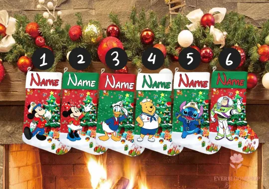 Discover Personalized Mickey & Friends Pooh Buzz Lightyear Stitch Cruise Trip Stocking