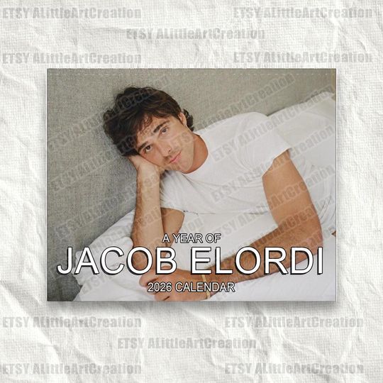 Discover Jacob Elordi Cinematic 2026 Calendar, Actor Film Aesthetic Wall Calendar, Pop Culture Monthly Photo Gift for Fans