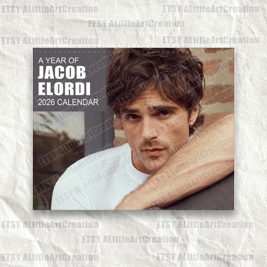 Discover Jacob Elordi 2026 Wall Calendar, Minimal Actor Calendar for Fans, Clean Monthly View Planner, Celebrity Gift Pop Culture Decor