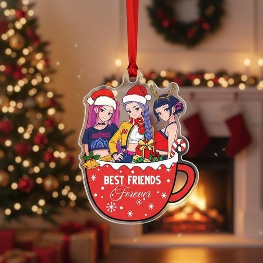 Discover Huntrix Christmas Acrylic Ornament,Custom Kpop Demon Hunter Ornament