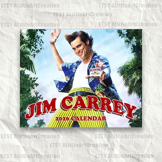 Discover Jim Carrey Movie Collection 2026 Calendar  Retro Film Poster Wall Calendar, Gift for Movie Buffs & Comedy Fans