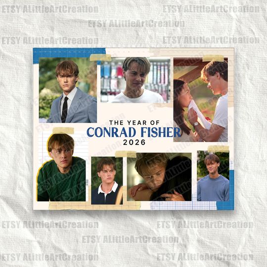 A Year Of Conrad Fisher Calendar 2026 | The Summer Turned Pretty Wall Calendar | Christopher Briney Fan Gift | New Year Room Decor