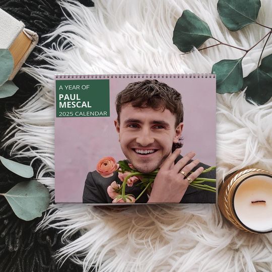 Paul Mescal 2026 Wall Calendar, Paul Mescal Planner 2026, Paul Mescal Fan Gift for Fan Merchandise, Celebrity Crush Merch, Holiday Gift