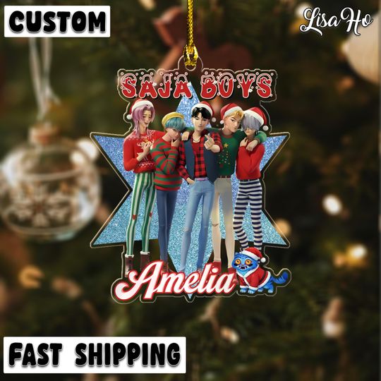 Discover Personalized Demon Hunters SAJA BOYS Ornament, Christmas Ornament, Boy Band Ornament