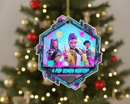 Discover Kpop Demon Hunters Ornament, Personalized Huntrix Christmas Ornament