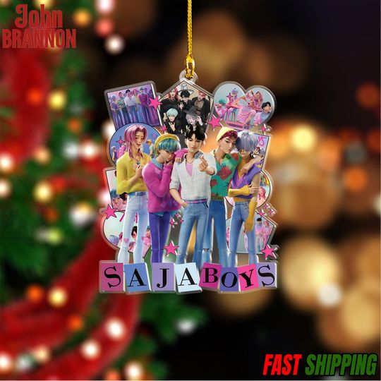 Discover Saja Boys Glass Ornament, Kpop Demon Hunters Ornament 2025, Huntrix Movie Ornament