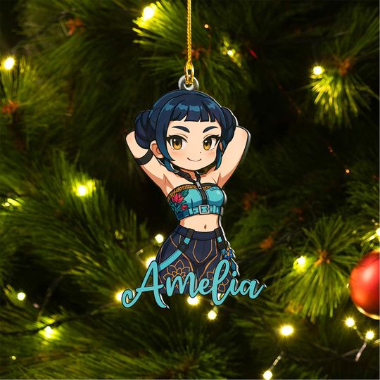 Discover Personalized Zoey Kpop Huntrix Ornament, Custom Name Anime/Game Character Keepsake