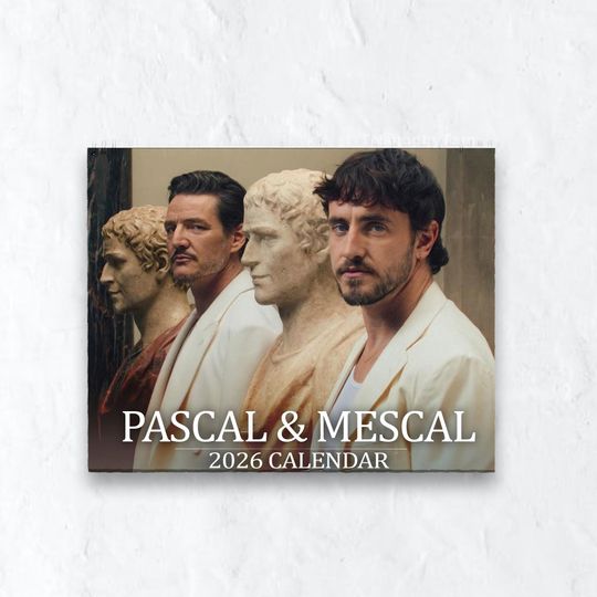 Pedro Pascal Paul Mescal 2026 Wall Calendar, Celebrity Crush Planner, Funny Fan Gift for Her, Celebrity Merch, Holiday Gift Idea