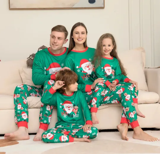 Discover Matching Family Christmas Pajama Set with Santa Claus