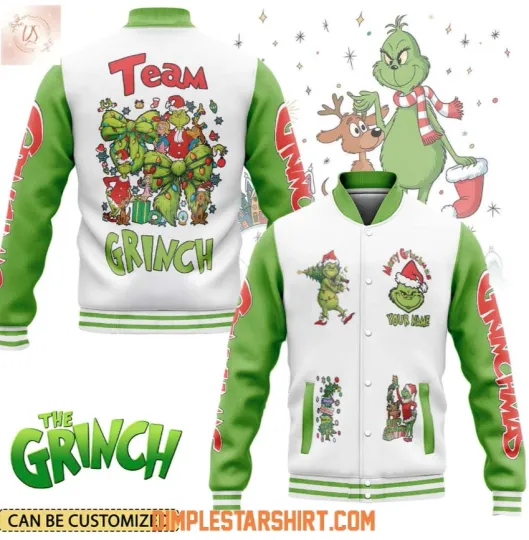 Discover Personalized The funny character Team Happy Holiday Christmas Baseball Jacket