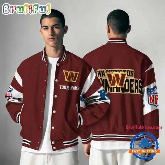 Discover Commanders National Football Conference Unisex Baseball Jacket