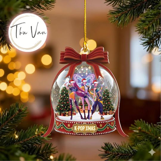 Discover Huntrix Kpop Demon Hunters Ornament, Anime Girl Christmas Decor 2025, Acrylic Keepsake, Saja Girl Ornament, KPDH Christmas Ornament