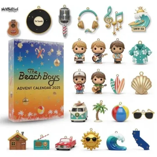 Discover NEW!!Music Band Inspired 2025 The Beach Boys Advent Calendar 24-Day Holiday Gift
