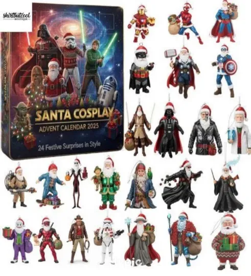 Discover NEW!!Santa Cosplay Inspired 2025 Advent Calendar 24-Day Holiday Countdown Gift