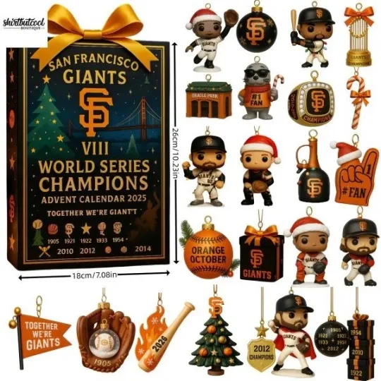 Discover NEW!!Baseball Team Inspired 2025 World Series Champions Advent Calendar Gift