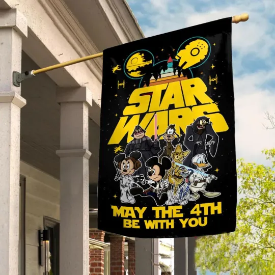 Discover Mickey & Friends Cosplay Galaxy's Edge May The 4th Be With You Star Wars Flag