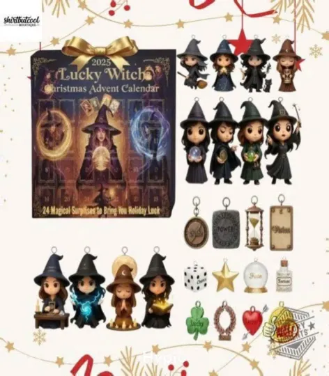 Discover Lucky Witch Inspired 2025 2D Acrylic Christmas Advent Calendar 24-Day Holiday Gift