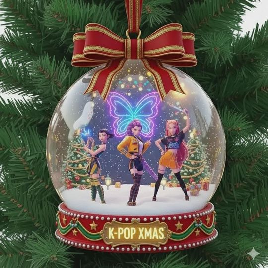Discover Personalized Kpop Demon Hunters Ornament, Huntrix Christmas Ornament, Rumi Zoey Mira KPDH Christmas Ornament, Kpop Fan Gift, Christmas Decor