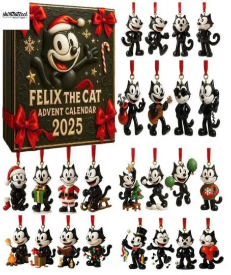 Discover Classic Cartoon Inspired 2025 2D Acrylic Felix the Cat Advent Calendar 24-Day Gift