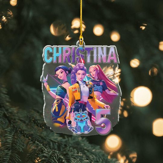 Discover Personalized Name KPOP Ornament, KPOP Christmas Keepsake, Huntrix Ornament