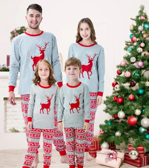 Discover Christmas Family Pajama Set for Men, Women, Kids