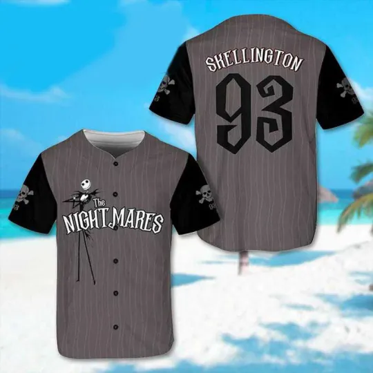 Discover Personalized Jack Skellington The Nightmares Halloween Baseball Jersey Shirt