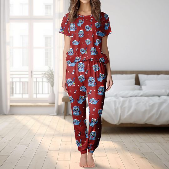 Discover Blue Tiger Christmas Pajamas Set, Sussie Christmas Tshirt Pants, Xmas Tiger Kp0p Pjs, Holiday Christmas Gift, Dem0n Hunter Tiger Gift
