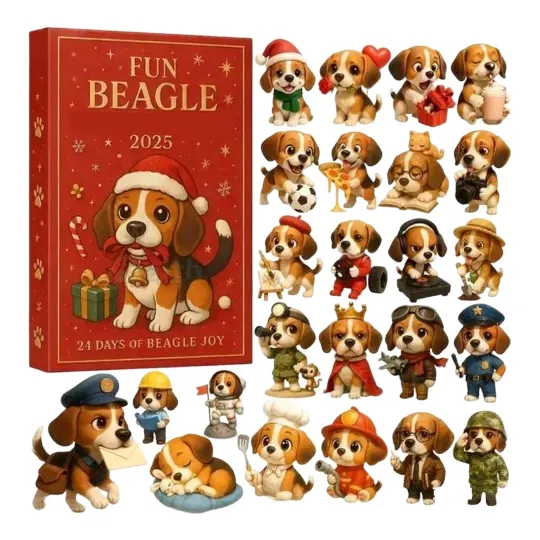 Discover Beagle Dog Advent Calendar 2025 2D Acrylic Cute Decoration 24 Days